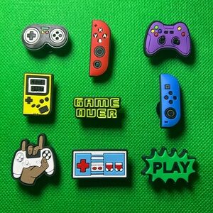 NEW Set of 9 Gamer Life Croc Charms. Bundle to save more.